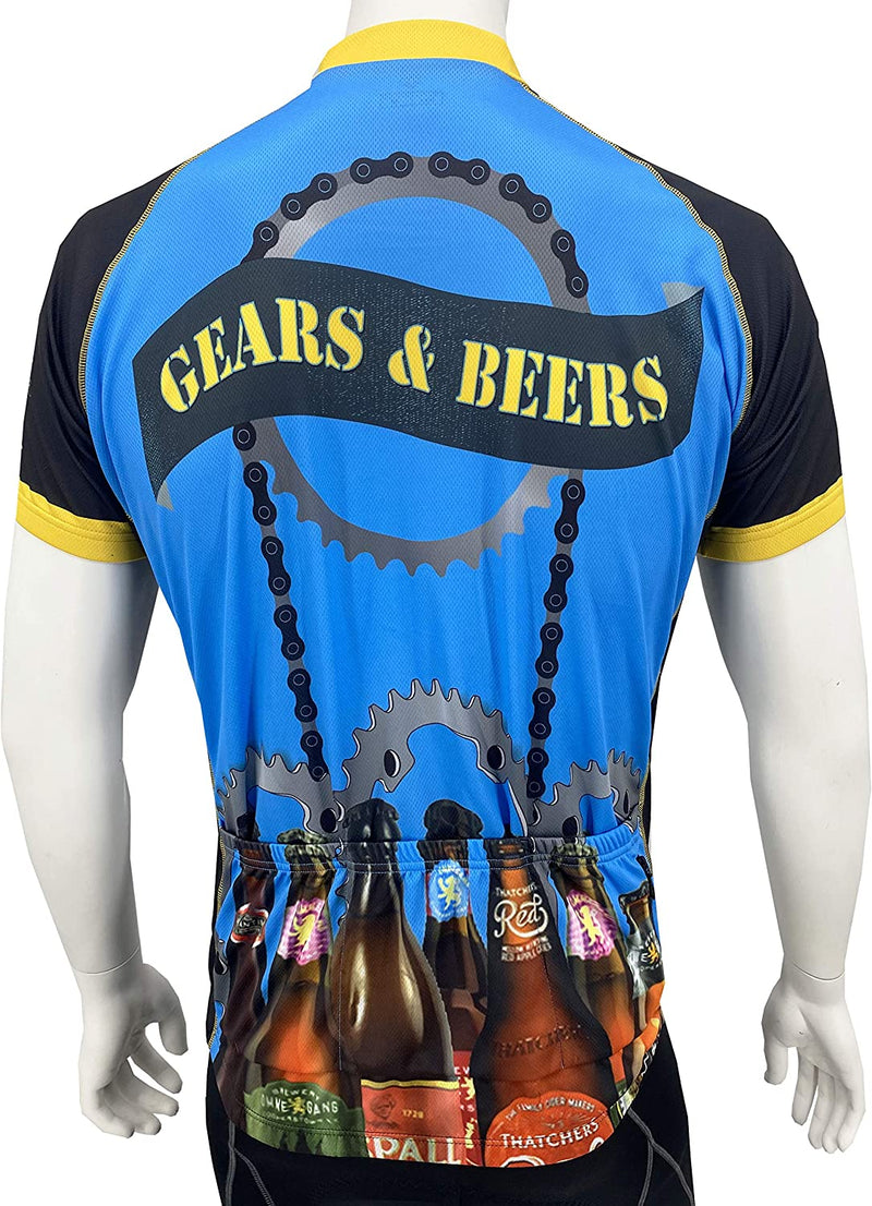 Peak 1 Sports Gears & Beers Men'S Cycling Short Sleeve Bike Jersey