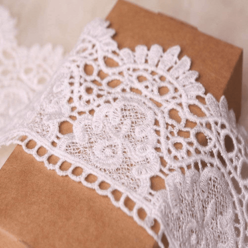 9CM Width Europe Crown Pattern Inelastic Embroidery Lace Trim,Curtain Tablecloth Slipcover Bridal DIY Clothing/Accessories.(4 Yards in one Package) (White) Arts & Entertainment > Hobbies & Creative Arts > Arts & Crafts Little lane lace   