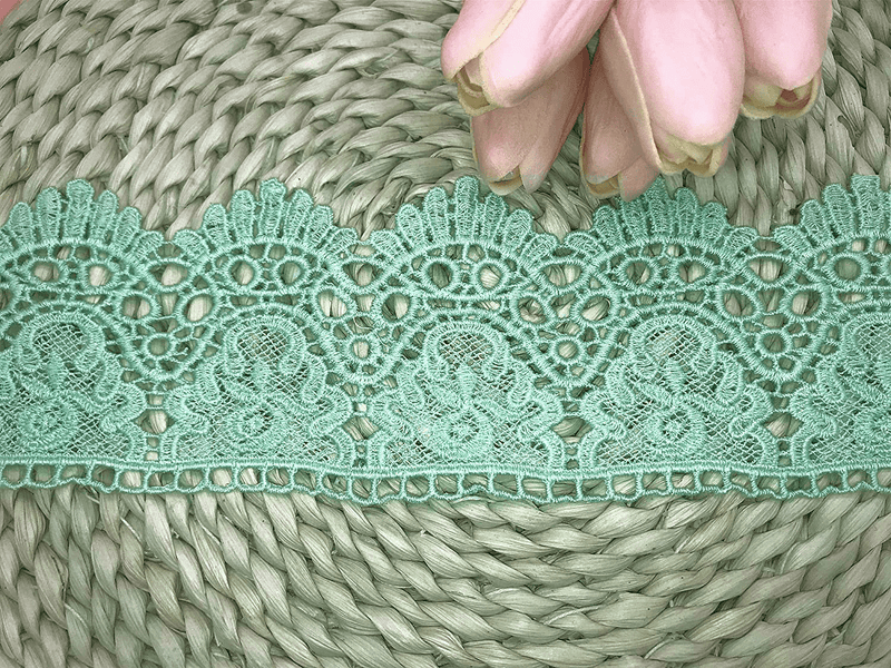 9CM Width Europe Crown Pattern Inelastic Embroidery Lace Trim,Curtain Tablecloth Slipcover Bridal DIY Clothing/Accessories.(4 Yards in one Package) (White) Arts & Entertainment > Hobbies & Creative Arts > Arts & Crafts Little lane lace Grass green  