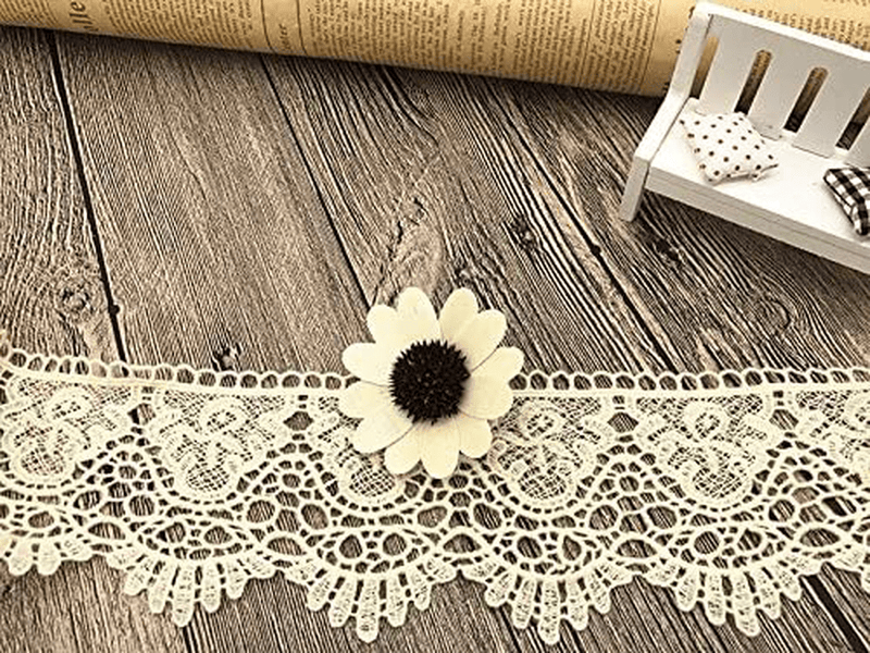 9CM Width Europe Crown Pattern Inelastic Embroidery Lace Trim,Curtain Tablecloth Slipcover Bridal DIY Clothing/Accessories.(4 Yards in one Package) (White) Arts & Entertainment > Hobbies & Creative Arts > Arts & Crafts Little lane lace Cream  