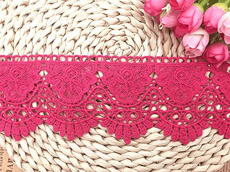 9CM Width Europe Crown Pattern Inelastic Embroidery Lace Trim,Curtain Tablecloth Slipcover Bridal DIY Clothing/Accessories.(4 Yards in one Package) (White) Arts & Entertainment > Hobbies & Creative Arts > Arts & Crafts Little lane lace Plum  