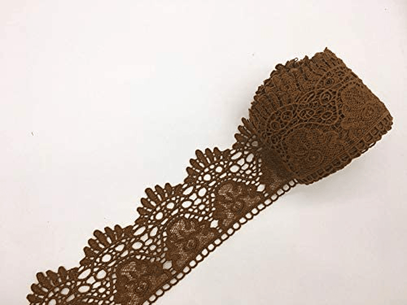 9CM Width Europe Crown Pattern Inelastic Embroidery Lace Trim,Curtain Tablecloth Slipcover Bridal DIY Clothing/Accessories.(4 Yards in one Package) (White) Arts & Entertainment > Hobbies & Creative Arts > Arts & Crafts Little lane lace Camel  