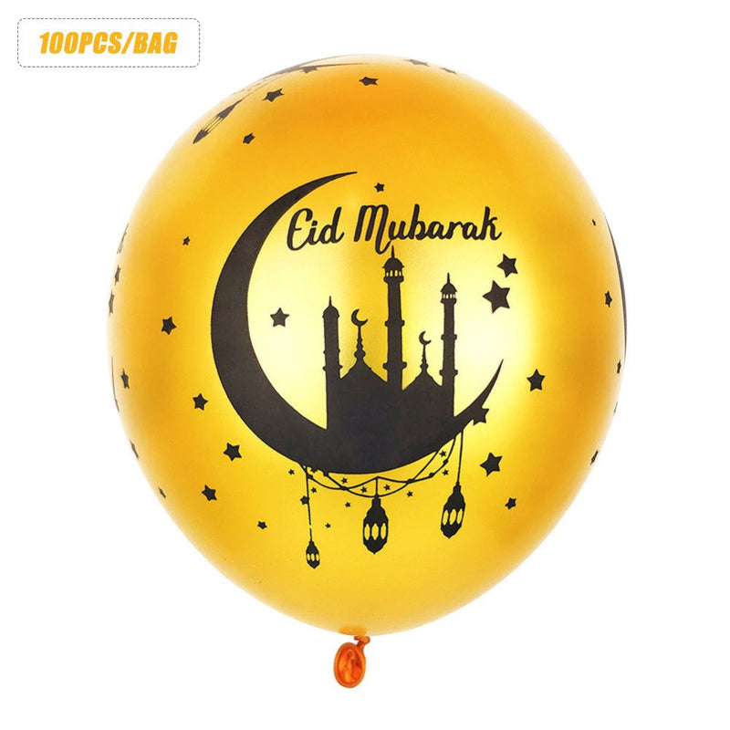 Eid Mubarak Balloons Ramadan Festival Decoration Dinner Party Decoration Event & Party Supplies for Home Party Balloons Gold Arts & Entertainment > Party & Celebration > Party Supplies Enow-YL   