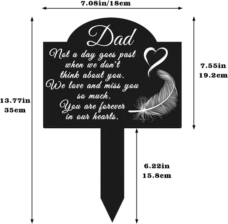 Oooct Metal Garden Stake Graves Cemetery Decorations, Cemetery Memorial Stake for Dad, Metal Yard Stake Grave Markers, Memorial Signs Marker for Dad Grave (13.8 X 7.1 Inches)  Oooct   