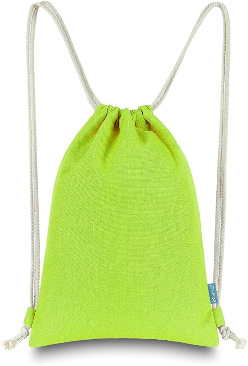 Miomao Drawstring Backpack Simple Style String Bag Canvas Beach Sport Daypack Home & Garden > Household Supplies > Storage & Organization Qingdao Miomao E-Commerce Co., Ltd Fluorescent Green  