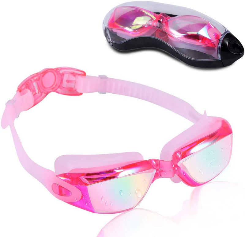 Rapidor Swim Goggles for Men Women Teens, Anti-Fog Uv-Protection Leak-Proof, RP905 Series Sporting Goods > Outdoor Recreation > Boating & Water Sports > Swimming > Swim Goggles & Masks Rapidor Pink- Tinted & Mirrored Lenses  
