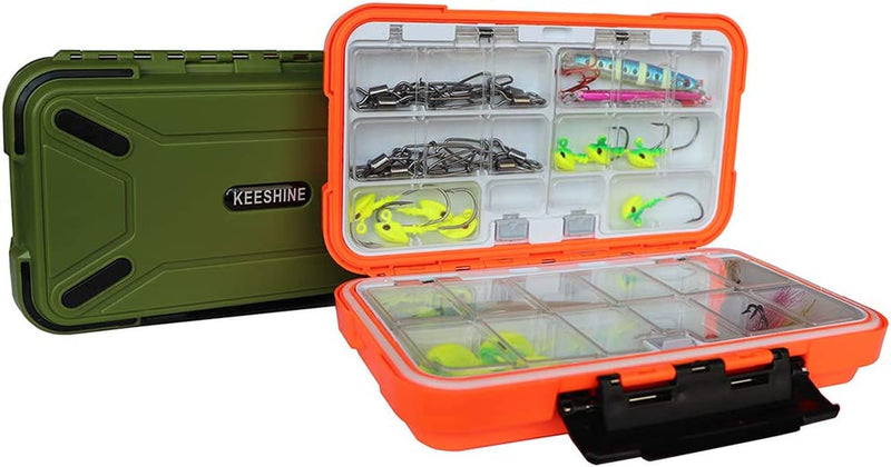 KEESHINE SMALL Fishing Tackle Box, Floating Storage Box, Double-Sided Fishing Lure Box with Adjustable Dividers Storage Jewelry Organizer Making Kit Container for Lure Hook Beads Earring Tool(Orange) Sporting Goods > Outdoor Recreation > Fishing > Fishing Tackle KEESHINE   