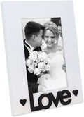 Isaac Jacobs Black Wood Sentiments “Love” Picture Frame, 5X7 Inch with Mat, Photo Gift for Loved Ones, Family, Display on Tabletop, Desk (Black, 5X7 (Matted 4X6)) Home & Garden > Decor > Picture Frames Isaac Jacobs International White 4x6 