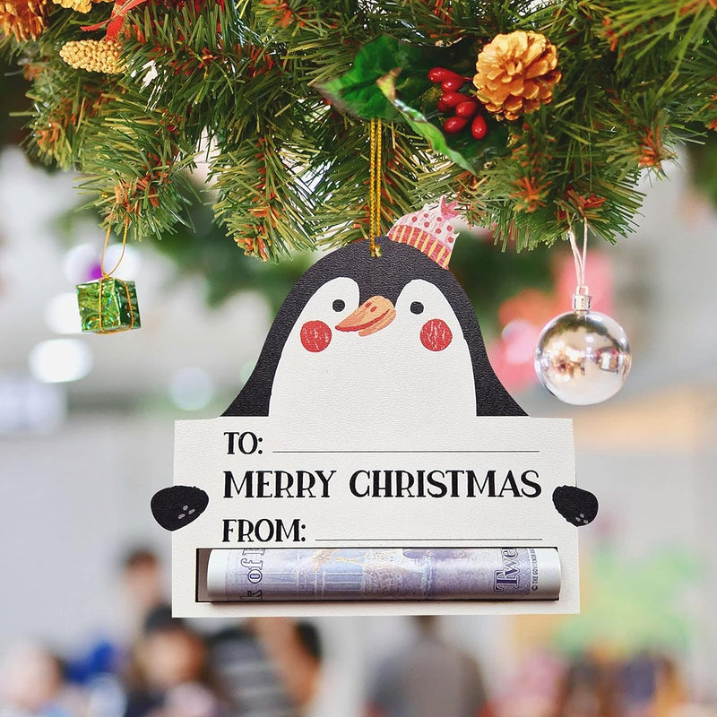 Christmas Hanging Decorations,2022 New Christmas Ornament Money Holder Decoration,Creative Wooden Cash Holders Pendant Ornaments for Xmas Tree Car Accessory Decor  Black Friday Clearance & Cyber Monday Deals 2022 002 One Size 