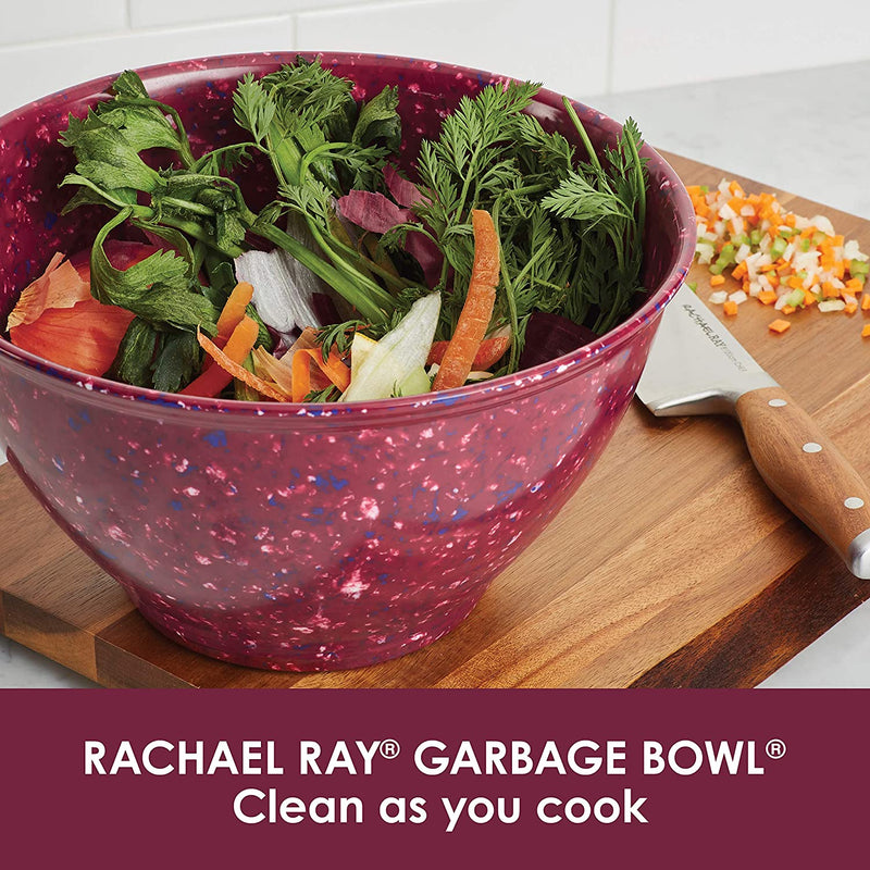 Rachael Ray Accessories Kitchen Pantryware Multi Purpose/Salad Serveware/Melamine Garbage Bowl, Burgundy Red