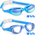 Elimoons Kids Swim Goggles for Child Teen Boys Age 6-15, anti Fog No Leak-2Pack Sporting Goods > Outdoor Recreation > Boating & Water Sports > Swimming > Swim Goggles & Masks Elimoons E.plating Blue+clear Blue  