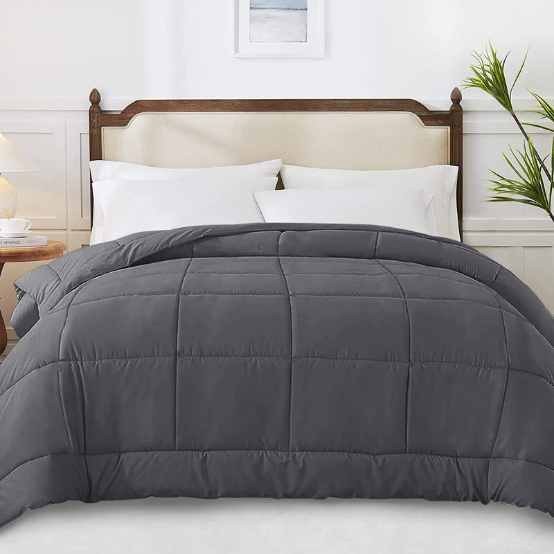 DOWNFORT down Alternative Comforter，Black Comforter Queen Size，All Season Soft Duvet Insert，Machine Washable Microfiber Comforter，Lightweight Fluffy Quilted Comforter, Cooling and Breathable Quilt Home & Garden > Linens & Bedding > Bedding > Quilts & Comforters DOWNFORT   