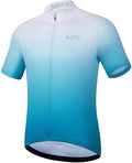 ROTTO Cycling Jersey Mens Bike Shirt Short Sleeve Gradient Color Series Sporting Goods > Outdoor Recreation > Cycling > Cycling Apparel & Accessories ROTTO A4 White-blue XX-Large 
