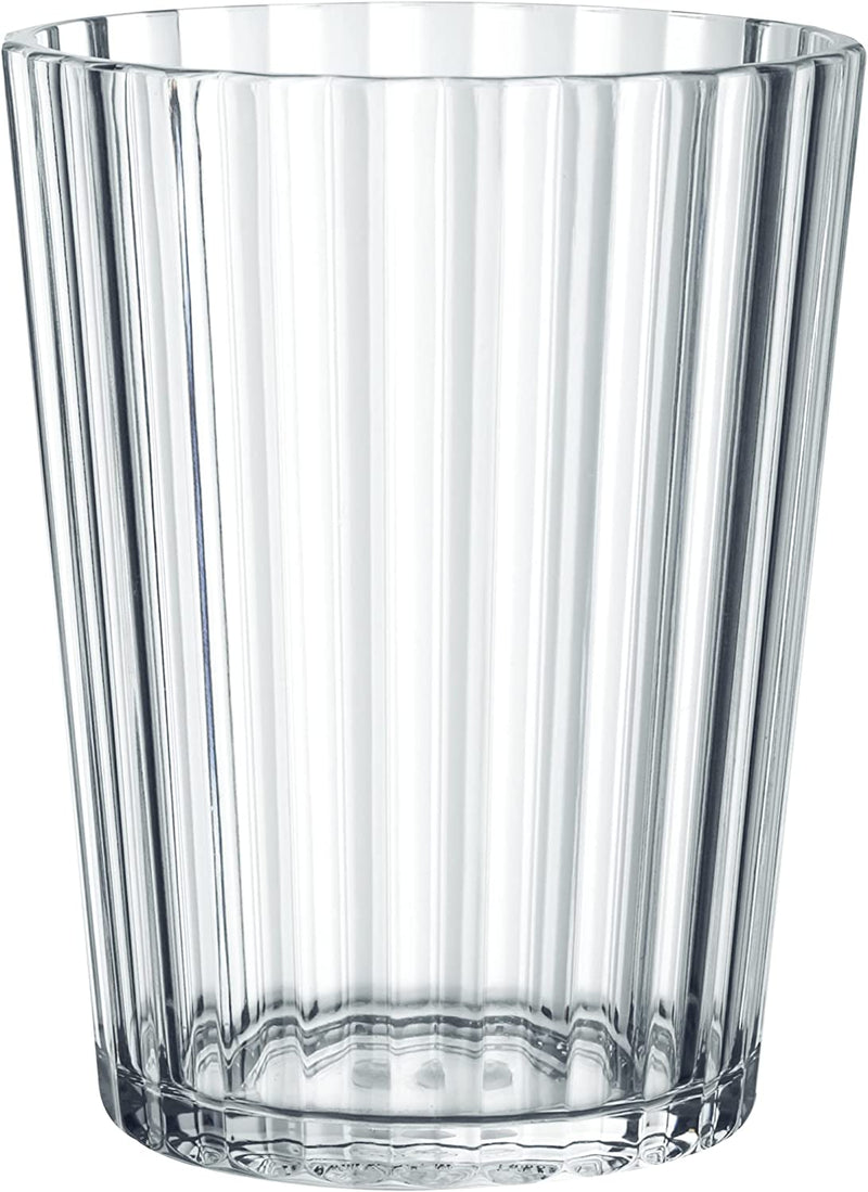 KLIFA- BEVERLY- 14 Ounce, Set of 6, Acrylic Tumbler Drinking Glasses, Bpa-Free, Stackable Plastic Drinkware, Dishwasher Safe Cups, Clear