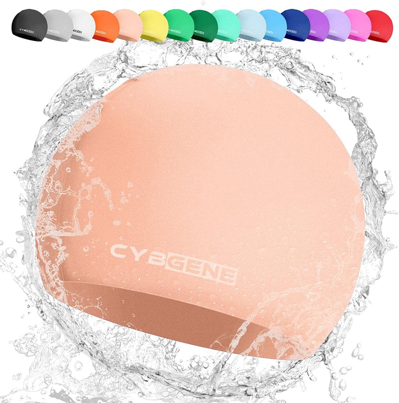 Cybgene Silicone Swim Cap, Unisex Swimming Cap for Women and Men, Comfortable Bathing Cap Ideal for Short Medium Long Hair Sporting Goods > Outdoor Recreation > Boating & Water Sports > Swimming > Swim Caps CybGene Cherry Blossom Pink Small (Suggest≤10 years) 