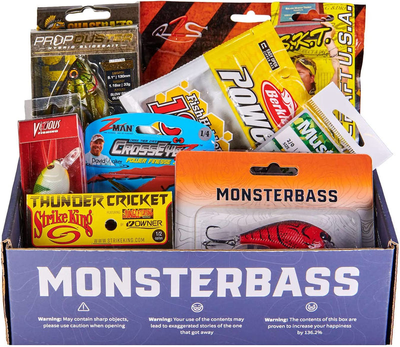 MONSTERBASS Topwater Bass Fishing Box Filled with the Best Topwater Frogs, Lures, & Tackle (7+ Baits + Exclusive Content). Premium Fishing Baits to Upgrade Your Bass Tackle Kit for Summer Fishing! Sporting Goods > Outdoor Recreation > Fishing > Fishing Tackle > Fishing Baits & Lures Outdoor Playground Inc.   