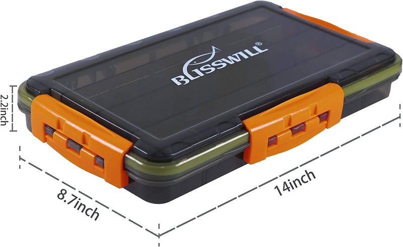 BLISSWILL Fishing Tackle Storage Trays,Fishing Tackle Box,Storage Organizer Box,3600/3700 Tackle Trays with Removable Dividers,Tea-Colored Transparent Waterproof Fishing Tackle Storage Sporting Goods > Outdoor Recreation > Fishing > Fishing Tackle BLISSWILL   