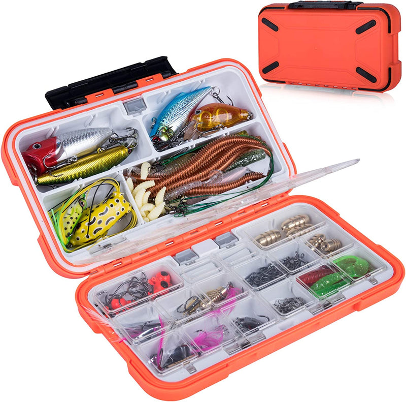 Goture Plastic Storage Organizer Box, Portable Tackle Storage Adjustable Divider Removable Compartment with Handle, Box Organizer for Fishing Storage Orange Sporting Goods > Outdoor Recreation > Fishing > Fishing Tackle GOTURE Orange Kits SMALL(Size: 7.8'' L X 4.2'' W X 1.8'' H)  