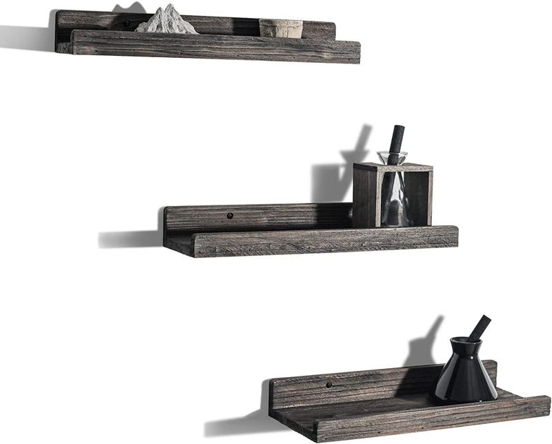 Freezing Point Set of 2 Natural Wood 4Inch Small Wall Shelf Mini Floating Shelves for Wall Decor Plant Display Collectibles Mounted Kitchen Bathroom Bedroom Corner Decorative Storage Tiny Stand Brown Furniture > Shelving > Wall Shelves & Ledges Freezing point Black Gray 15.5 