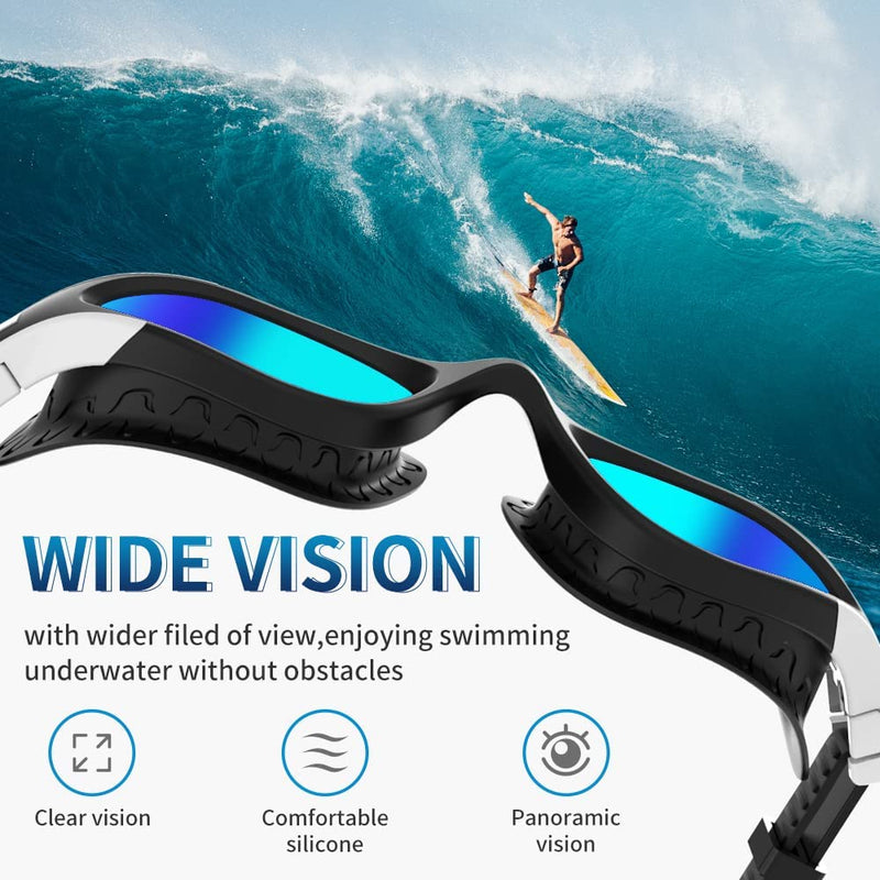 Findway Swim Goggles, Polarized Swimming Goggles Anti-Fog UV Full Protection No Leaking Wide Vision Adult Men Women Youth
