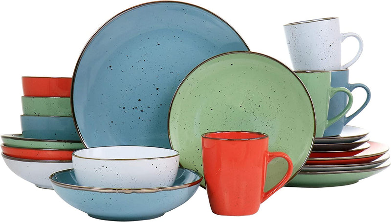 Elama Mix and Match Multi Colored Assorted Dinnerware Set, 20 Piece, Multicolor Home & Garden > Kitchen & Dining > Tableware > Dinnerware Elama   