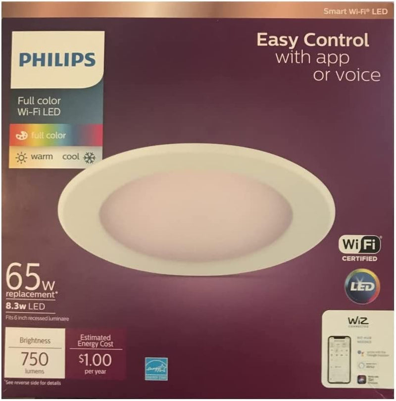 Philips Color and Tunable White 5/6 In. LED 65W Equivalent Dimmable Smart Wi-Fi Wiz Connected Recessed Downlight Kit (4-Pack) Home & Garden > Lighting > Flood & Spot Lights Philips   