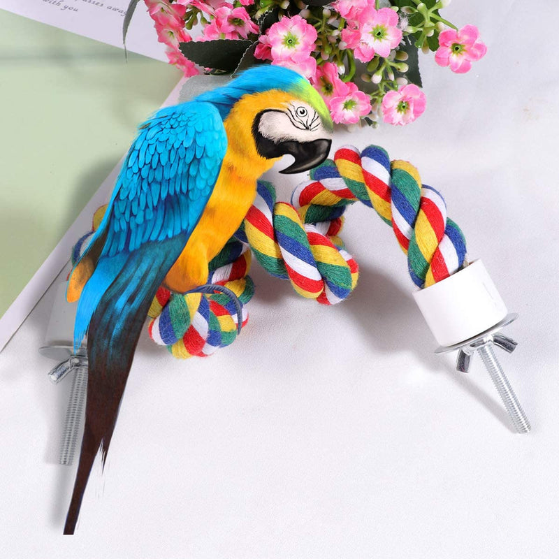 UKCOCO Bird Rope Perch - Comfy Perches for Bird Cages Natural Parrot Cotton Rope, Rope Bungee Bird Perch Pet Bird Chewing Toy for Parrots Playing, Chewing or Preening (60Cm/23 Inch) Animals & Pet Supplies > Pet Supplies > Bird Supplies UKCOCO   