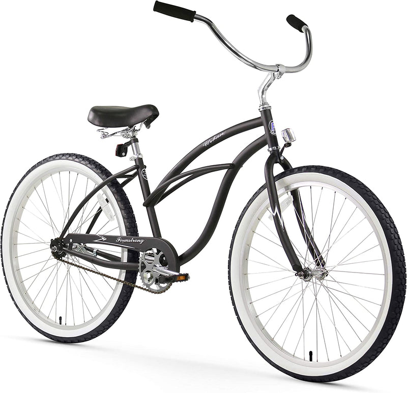 Firmstrong Urban Lady Beach Cruiser Bicycle (24-Inch, 26-Inch, and Ebike) Sporting Goods > Outdoor Recreation > Cycling > Bicycles Firmstrong Matte Black 15.5 inch / Large 