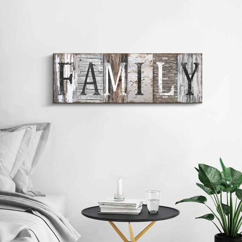 Quotes Wall Art Decor, Family Decorative Signs Inspirational Motto Canvas Prints (With Solid Wood Inner Frame) (Family, 6 X 17 Inch) Home & Garden > Kitchen & Dining > Cookware & Bakeware Pinetree Art   