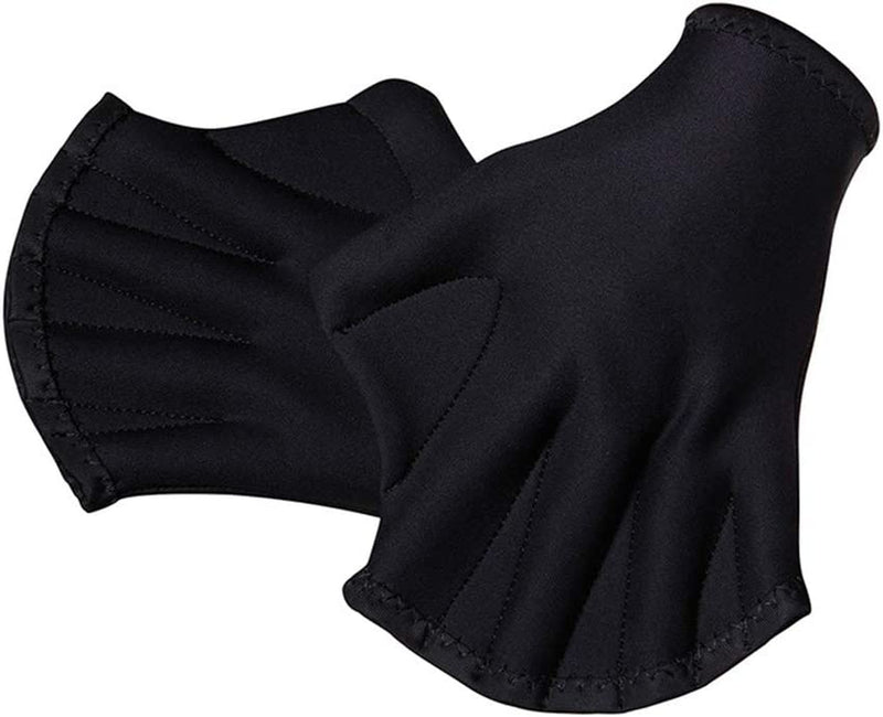 Manswill 1 Pair Aquatic Swimming Gloves, Frog Webbed Fitness Water Resistance Training Gloves/Neoprene Full Finger Gloves for Pool Playing Diving - Free Size Sporting Goods > Outdoor Recreation > Boating & Water Sports > Swimming > Swim Gloves MansWill Black  