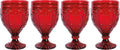 Fitz and Floyd Trestle Glassware Ornate Goblets, 4 Count (Pack of 1), Red Home & Garden > Kitchen & Dining > Tableware > Drinkware Fitz & Floyd Red  