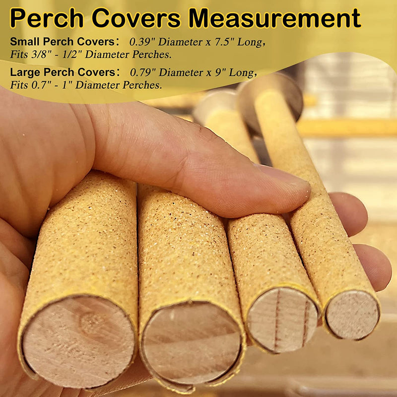 S&X Sand Perch Covers for Parakeets Canaries Finches & Other Small Birds, 6-Pack Bird Perch Covers Sandpaper Animals & Pet Supplies > Pet Supplies > Bird Supplies S&X   