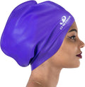 Dsane Extra Large Swimming Cap for Women and Men,Special Design Swim Cap for Very Long Thick Curly Hair&Dreadlocks Weaves Braids Afros Silicone Keep Your Hair Dry Sporting Goods > Outdoor Recreation > Boating & Water Sports > Swimming > Swim Caps Dsane purple  