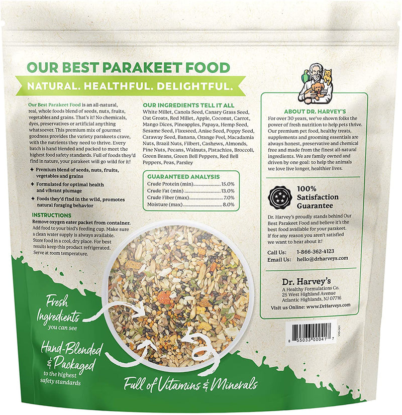 Dr. Harvey'S Our Best Parakeet Blend, All Natural Daily Food for Parakeets (4 Pounds) Animals & Pet Supplies > Pet Supplies > Bird Supplies > Bird Food Healthy Formulations Inc   