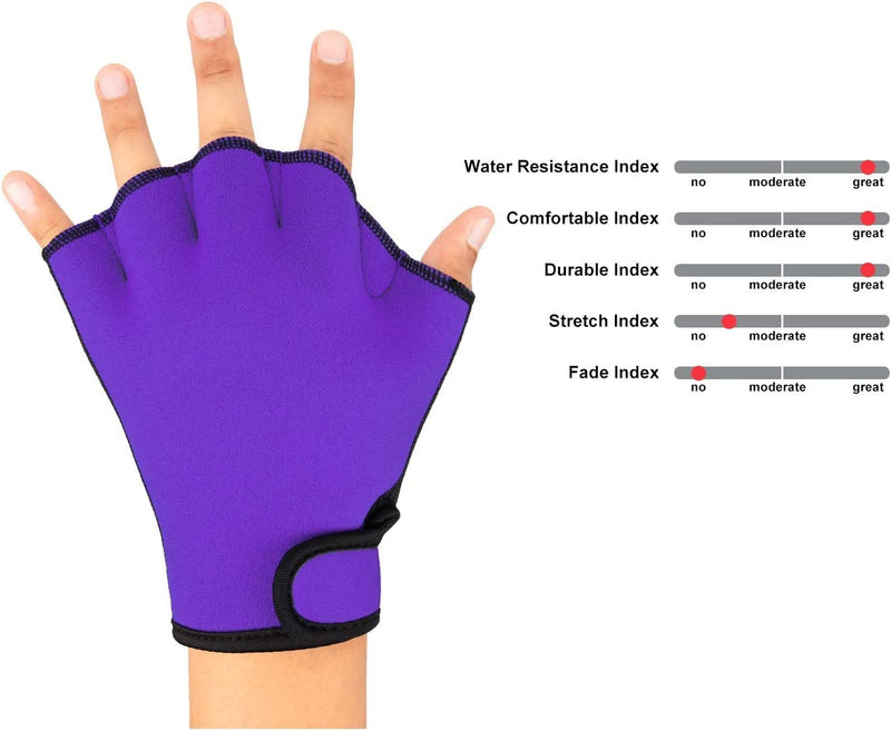 Fitst4 Aqua Gloves Webbed Paddle Swim Gloves Fitness Water Aerobics and Swimming Resistance Training Gloves for Men Women Children Sporting Goods > Outdoor Recreation > Boating & Water Sports > Swimming > Swim Gloves FitsT4 Sports   