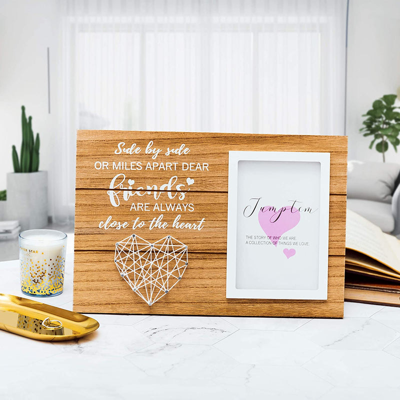 Friends Gifts for Women Farewell Gifts for Friends Happy Birthday Gifts for Women Picture Frame 4X6 Inches Light Brown Home & Garden > Decor > Picture Frames Jumptem   
