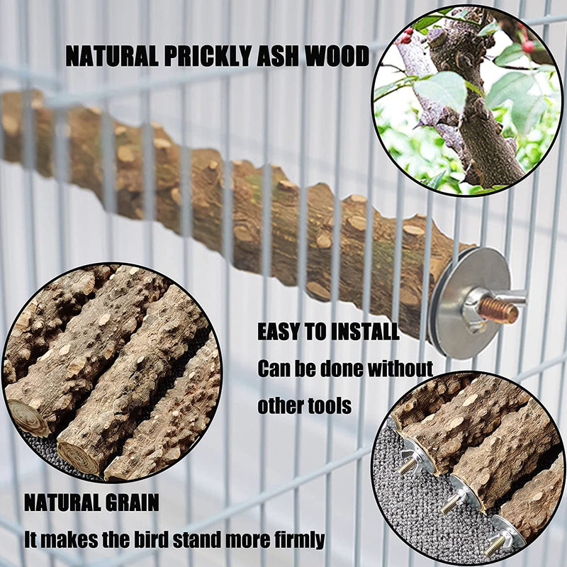 Hamiledyi Bird Parrot Perch Stand Set 6 PCS Natural Wood Parakeet Standing Toys Prickly Stick Paw Grinding Branch Platform Cockatiel Cage Accessories for Conures Budgies Macaws Finches Lovebirds Animals & Pet Supplies > Pet Supplies > Bird Supplies Hamiledyi   