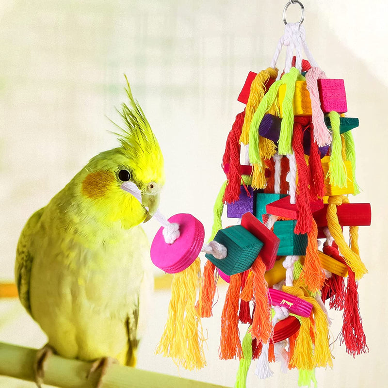 Rypet Large and Small Parrot Chewing Toys - Parrot Cage Bite Toys Wooden Block Tearing Toys for Conures Cockatiels African Grey and Other Parrots Animals & Pet Supplies > Pet Supplies > Bird Supplies > Bird Toys Rypet   