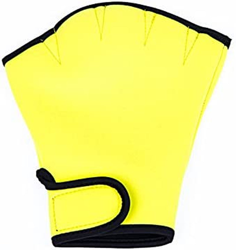 Ajzdnzvr 1 Pair Swimming Gloves with Wrist Strap,Webbed Swim Gloves Great for Swim Water Resistance Aqua Fit Training Sporting Goods > Outdoor Recreation > Boating & Water Sports > Swimming > Swim Gloves ajzdnzvr yellow Medium 