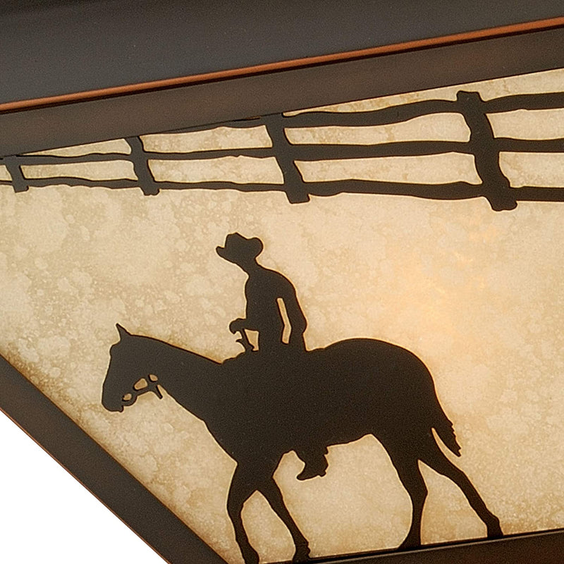 VAXCEL Trail Bronze Rustic Horse Cowboy Square Outdoor Flush Mount Ceiling Light Home & Garden > Lighting > Lighting Fixtures > Chandeliers Vaxcel   