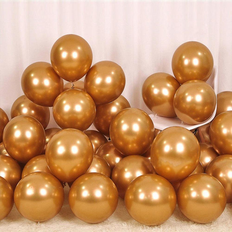 CUTELOVE Hot Thicken Durable Balloon Party Supplies Wedding Birthday Metallic Face Latex Balloons for Holiday Events Party Decoration Arts & Entertainment > Party & Celebration > Party Supplies Serria Gold  