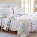 Cozy Line Home Fashions Pink Red Floral 100% Cotton Reversible Quilt Bedding Set, Coverlet Bedspread (Fuchsia Flowers, King - 3 Piece) Home & Garden > Linens & Bedding > Bedding Cozy Line Home Fashions Wild Rose Queen 