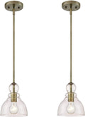 Ciata Lighting Farmhouse Pendant Lights for Kitchen Island in Oil Rubbed Bronze Hanging Light Fixture with Hand-Blown Clear Seeded Glass (2 Pack) Home & Garden > Lighting > Lighting Fixtures Ciata Antique Brass  