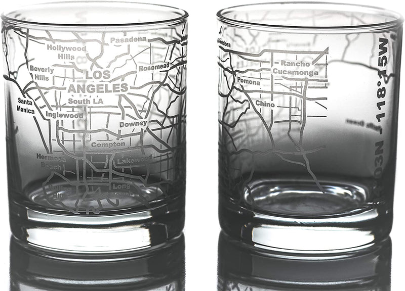 Greenline Goods Whiskey Glasses - 10 Oz Tumbler Gift Set for Denver Lovers, Etched with Denver Map | Old Fashioned Rocks Glass - Set of 2 Home & Garden > Kitchen & Dining > Barware Greenline Goods Los Angeles  