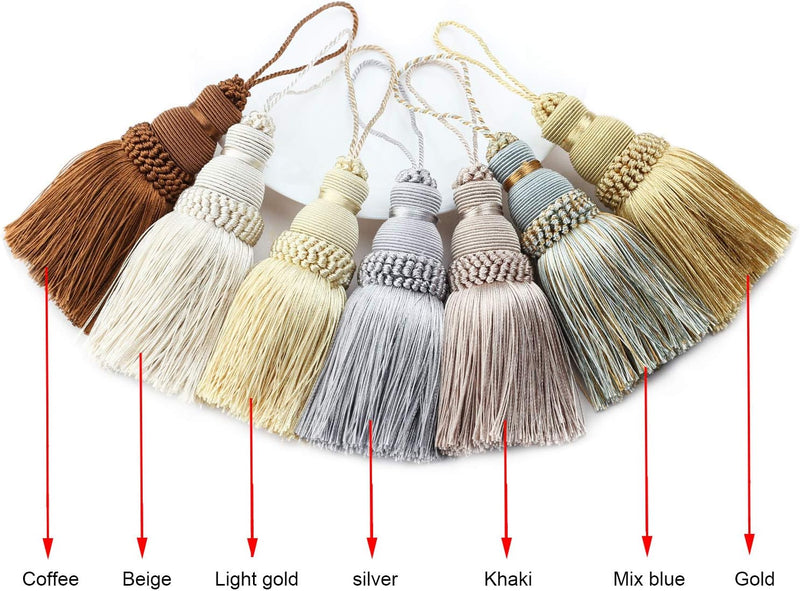 Fenghuangwu Colorful Tassel Key Tassel DIY Accessories for Curtain and Home Decoration-Mix Blue-2Pcs Sporting Goods > Outdoor Recreation > Fishing > Fishing Rods fenghuangwu   