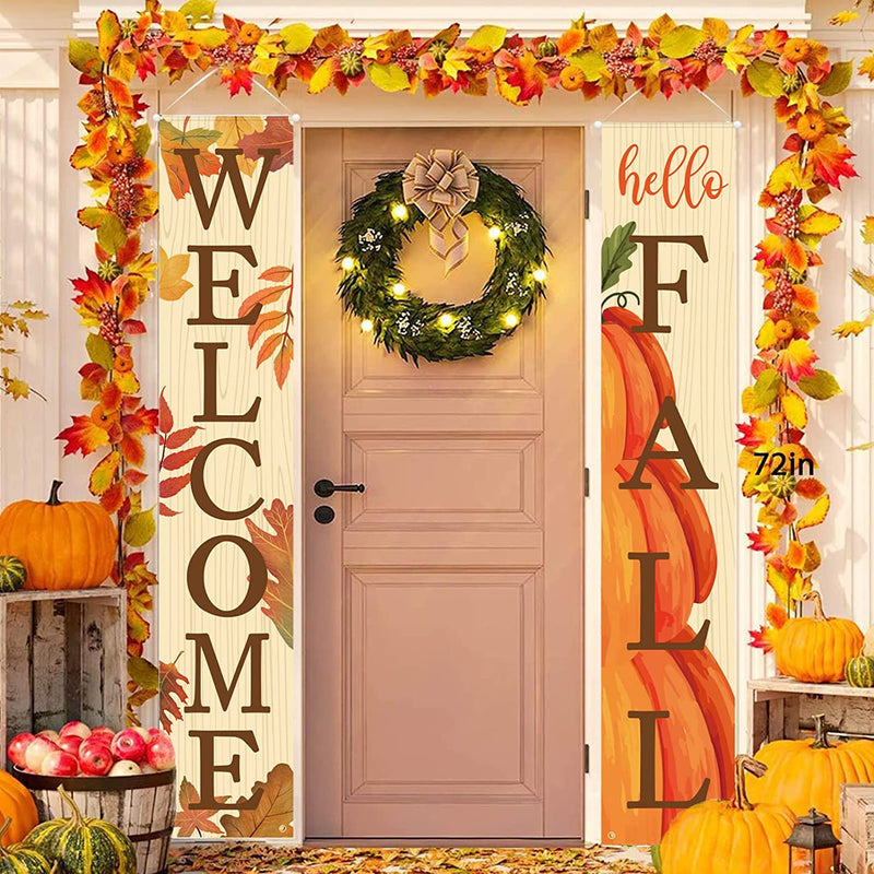 DAZONGE Halloween Decorations Outdoor | Trick or Treat & It'S October Witches Front Porch Banners for Halloween Porch Decor | Fall Decor | Halloween Decorations Indoor  Dazonge Fall  