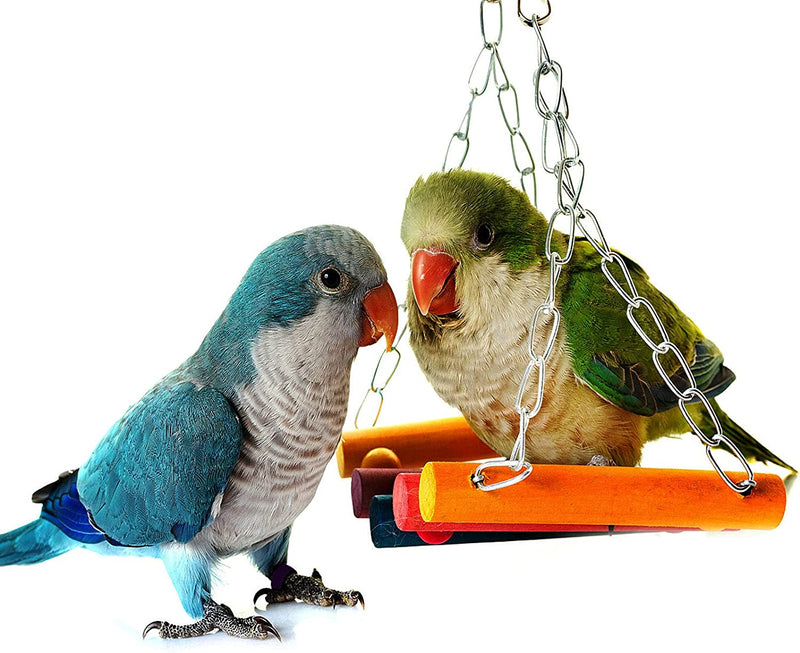 Sunnyheart 5Pcs Bird Parrot Toys Hanging Bell Pet Bird Cage Hammock Swing Toy Hanging Toy for Small Parakeets Cockatiels, Conures, Macaws, Parrots, Love Birds, Finches (Bird Swing Ladder Toys)… Animals & Pet Supplies > Pet Supplies > Bird Supplies > Bird Toys SunnyHeart   
