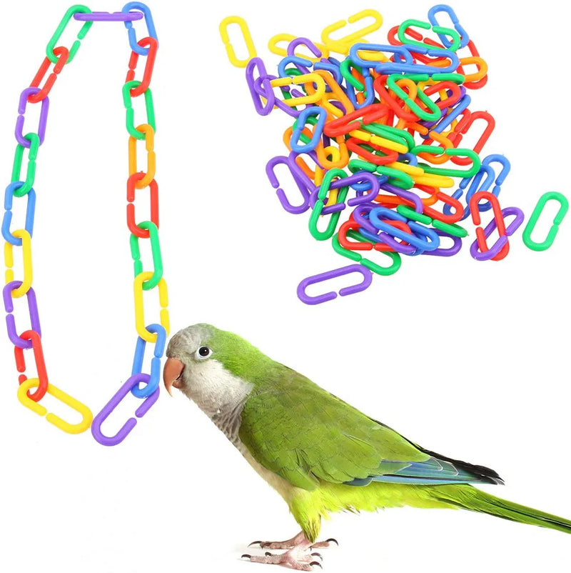 Winnereco 100Pcs Plastic C-Clips Hooks Chain C-Links Sugar Glider Rat Parrot Bird Toy Animals & Pet Supplies > Pet Supplies > Bird Supplies > Bird Toys WinnerEco   