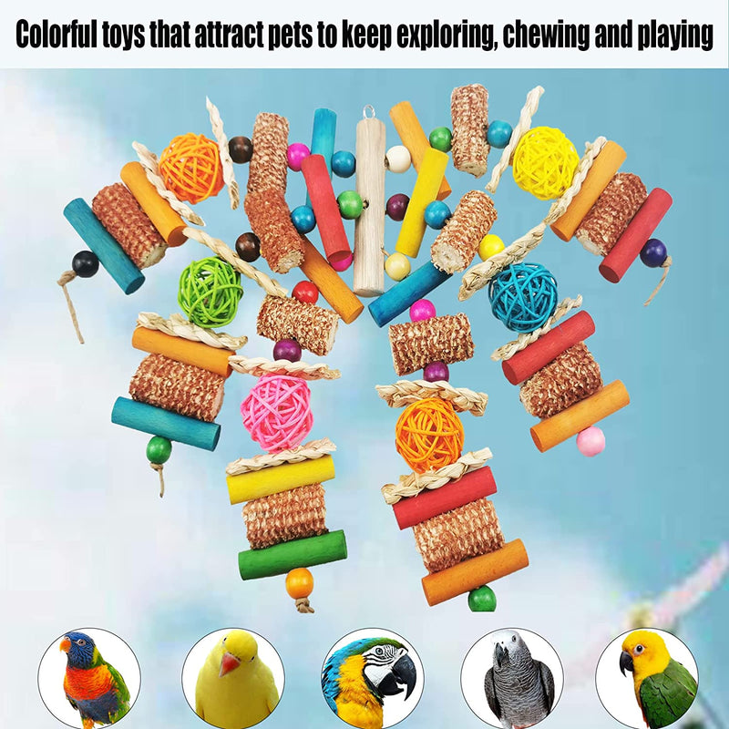 Kewkont Bird Toys, Parrot Toys for Large Birds, Natural Peppered Wood African Grey Parrots, Macaws, Cockatoos, Parrot Chew Toys, Aviary Hanging Toys Animals & Pet Supplies > Pet Supplies > Bird Supplies > Bird Toys Kewkont   