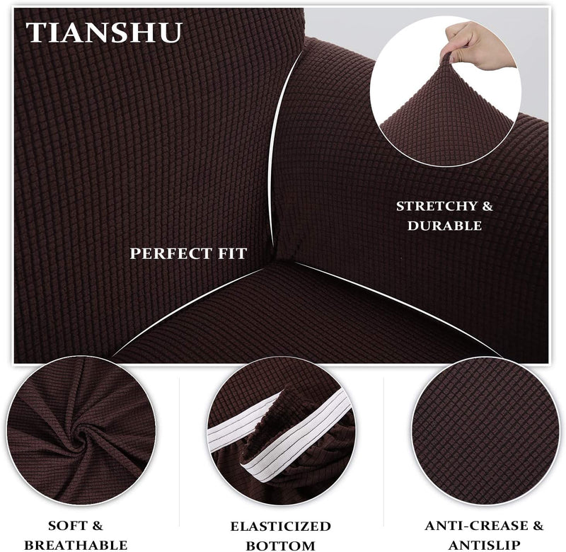 TIANSHU 2 Piece Sofa Slipcover, Stretch Oversized Couch Cover for 4 Cushion, Sofa Cover for Living Room,Stylish Jacquard Furniture Cover Protector (XL Sofa, Chocolate) Home & Garden > Decor > Chair & Sofa Cushions TIANSHU   
